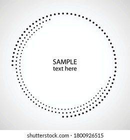 Halftone dots in circle form. round logo . vector dotted frame . design element