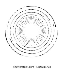Halftone dots in circle form. round logo . vector dotted frame . design element
