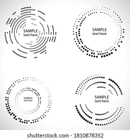 Halftone dots in circle form. round logo . vector dotted frame . design element