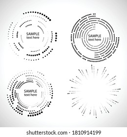 Halftone dots in circle form. round logo . vector dotted frame . design element
