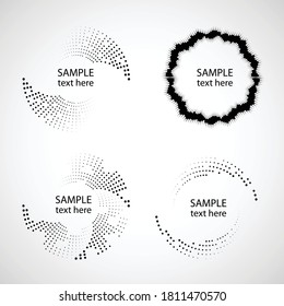 Halftone dots in circle form. round logo . vector dotted frame . design element