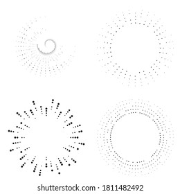 Halftone dots in circle form. round logo . vector dotted frame . design element