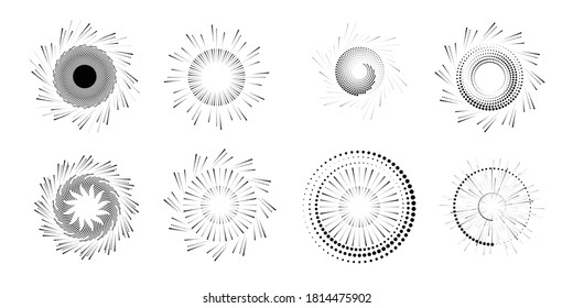 Halftone dots in circle form. round logo . vector dotted frame . design element