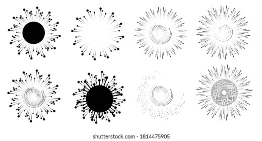 Halftone dots in circle form. round logo . vector dotted frame . design element