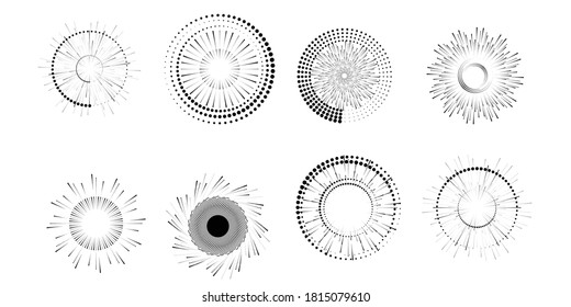 Halftone dots in circle form. round logo . vector dotted frame . design element