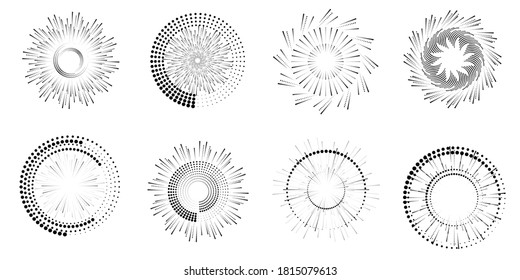 Halftone dots in circle form. round logo . vector dotted frame . design element