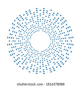 Halftone dots in circle form. round logo . vector dotted frame . design element