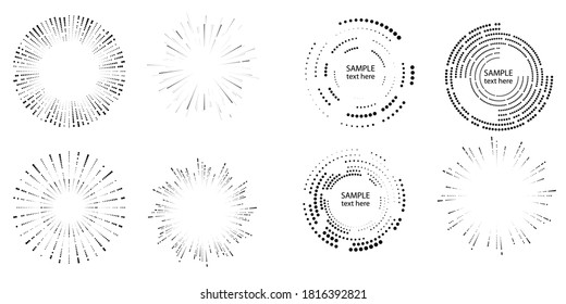Halftone dots in circle form. round logo . vector dotted frame . design element
