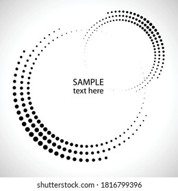 Halftone dots in circle form. round logo . vector dotted frame . design element