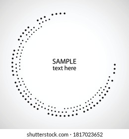 Halftone dots in circle form. round logo . vector dotted frame  .Half tone design element