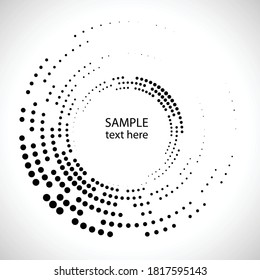 Halftone dots in circle form. round logo . vector dotted frame . design element