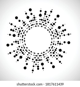 Halftone dots in circle form. round logo . vector dotted frame . Half tone design element