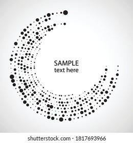 Halftone dots in circle form. round logo . vector dotted frame . Half tones design element