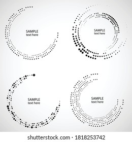Halftone dots in circle form. round logo . vector dotted frame . design element
