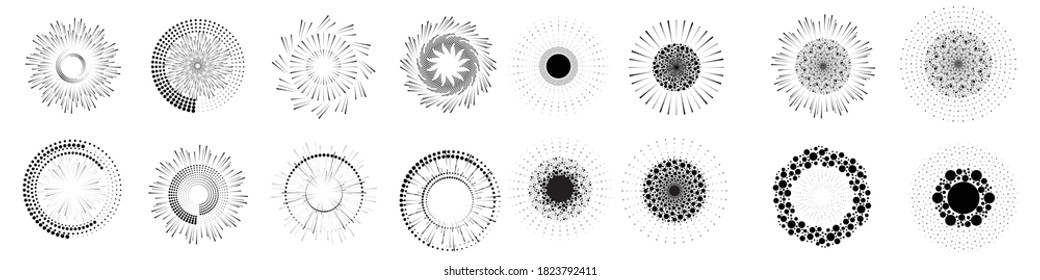 Halftone dots in circle form. round logo . vector dotted frame . design element