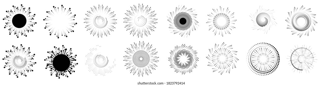 Halftone dots in circle form. round logo . vector dotted frame . design element