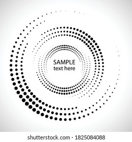 Halftone dots in circle form. round logo . vector dotted frame . design element
