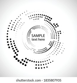 Halftone dots in circle form. round logo . vector dotted frame . design element