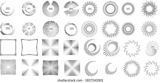 Halftone dots in circle form. round logo . vector dotted frame . design element