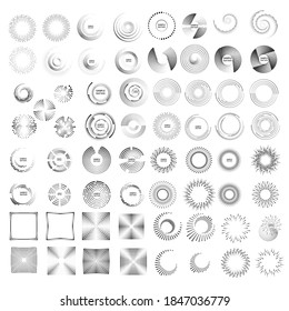 Halftone dots in circle form. round logo . vector dotted frame . design element