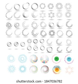 Halftone dots in circle form. round logo . vector dotted frame . design element