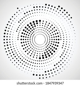 Halftone dots in circle form. round logo . vector dotted frame . design element