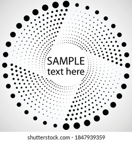 Halftone dots in circle form. round logo . vector dotted frame . design element