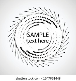 Los puntos de semitono en forma de círculo. logotipo redondo. cuadro de puntos vectoriales. elemento de diseño