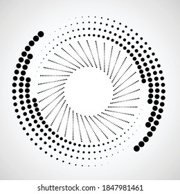 Halftone dots in circle form. round logo . vector dotted frame . design element