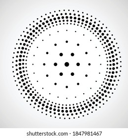 Halftone dots in circle form. round logo . vector dotted frame . design element