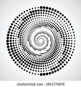 Halftone dots in circle form. round logo . vector dotted frame . Half tone design element