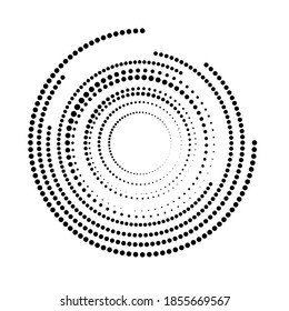 Halftone dots in circle form. round logo . vector dotted frame . design element