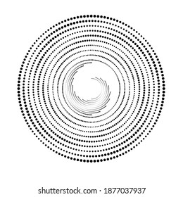 Halftone dots in circle form. round logo . vector dotted frame . design element