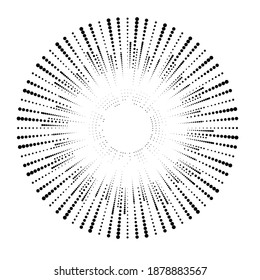 Halftone dots in circle form. round logo . vector dotted frame . design element