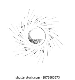 Halftone dots in circle form. round logo . vector dotted frame . design element