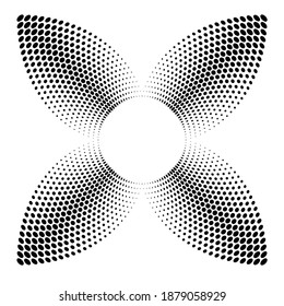 Halftone dots in circle form. round logo . vector dotted frame . design element