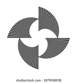 Halftone dots in circle form. round logo . vector dotted frame . design element