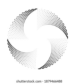 Halftone dots in circle form. round logo . vector dotted frame . design element