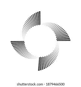 Halftone dots in circle form. round logo . vector dotted frame . design element