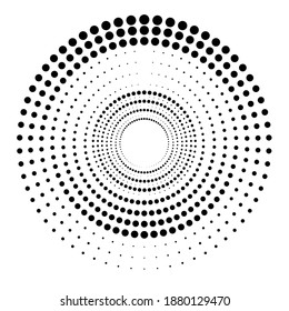 Halftone dots in circle form. round logo . vector dotted frame . design element