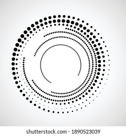 Halftone dots in circle form. round logo . vector dotted frame . design element