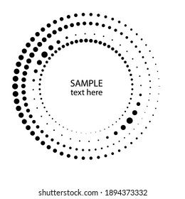 Halftone dots in circle form. round logo . vector dotted frame . design element