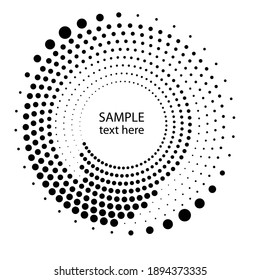 Halftone Dots In Circle Form. Round Logo . Vector Dotted Frame . Design Element