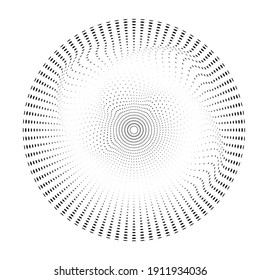 Halftone dots in circle form. round logo . vector dotted frame . design element
