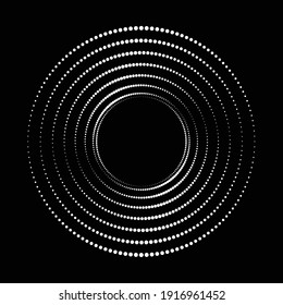 Halftone dots in circle form. round logo . vector dotted frame . design element