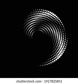 Halftone dots in circle form. round logo . vector dotted frame . design element