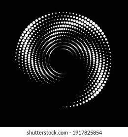 Halftone dots in circle form. round logo . vector dotted frame . design element