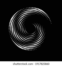 Halftone dots in circle form. round logo . vector dotted frame . design element