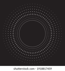 Halftone dots in circle form. round logo . vector dotted frame . Half tone design element