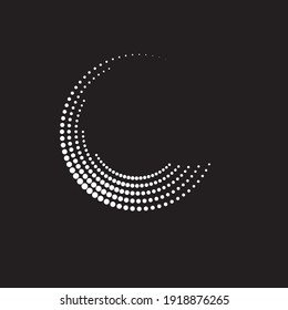 Halftone dots in circle form. round logo . vector dotted frame . design element